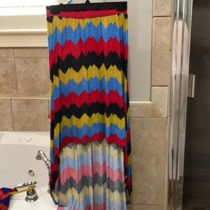 Hi-low maxi skirt